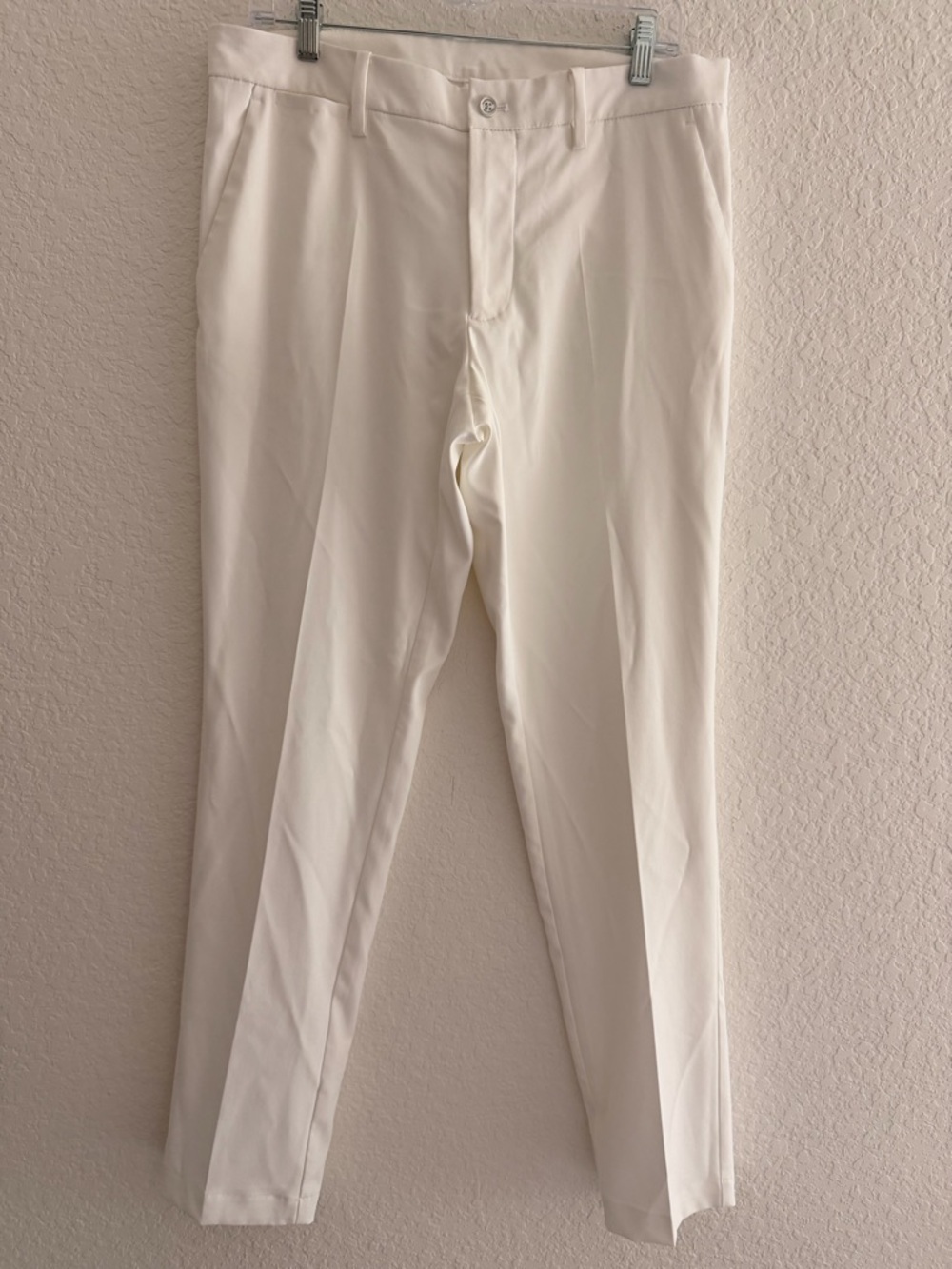 J.Lindeberg Men’s White Slim Fit Dress Pants | Tailored Designer Trousers